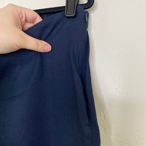 J. Jill Linen Stretch Navy Blue Straight Leg Pants Medium - Picture 5 of 11